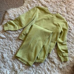 Lime Matching Set Sweats and Sweatshirt